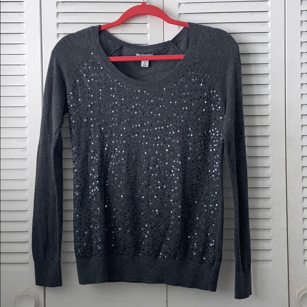 Old Navy graphite  sequin gray long sleeve sweater
